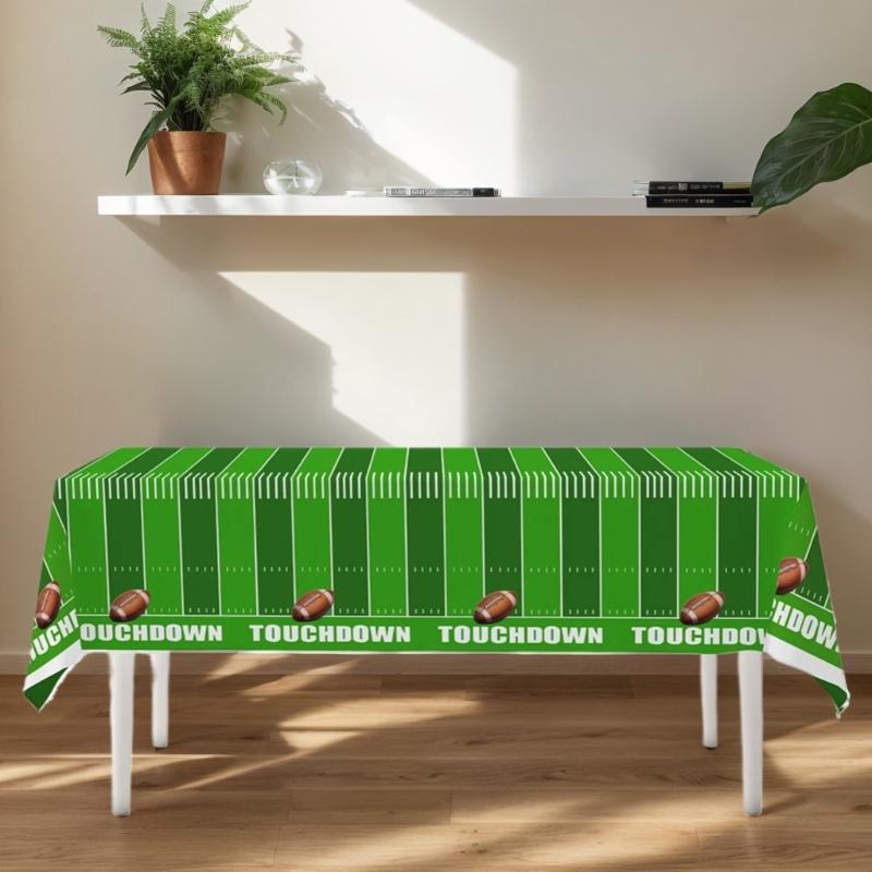 2Pcs Tablecloths For Football Party Decorations Disposable Football Table Runner Perfect For Game Day Celebration
