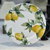 Lemon Pattern Porcelain Plate Ceramic Bowl Hand-painted Round Dinner Plate Fruit Dish Kitchen Plates Japanese Dishes