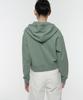 Musinsa Standard Woman Women'S Crop Hooded Sweat Zip-Up [Dusty Green]