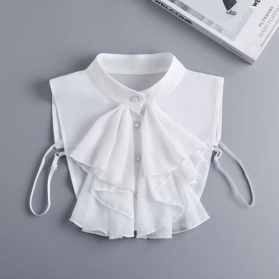 Hoge Kwaliteit Afneembare Kragen voor Vrouwen Witte Chiffon Modieuze Kraag Lente Herfst Kraag