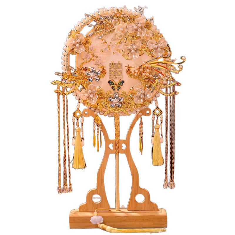Dual-Sided Wedding Xiuhe Bridal Fan DIY Kit - Handmade Decorative Set