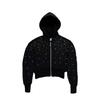 Studded Starry Sky Hooded Zip-Up Sweatshirt Unisex Streetwear Oversized Long Sleeve Pullover