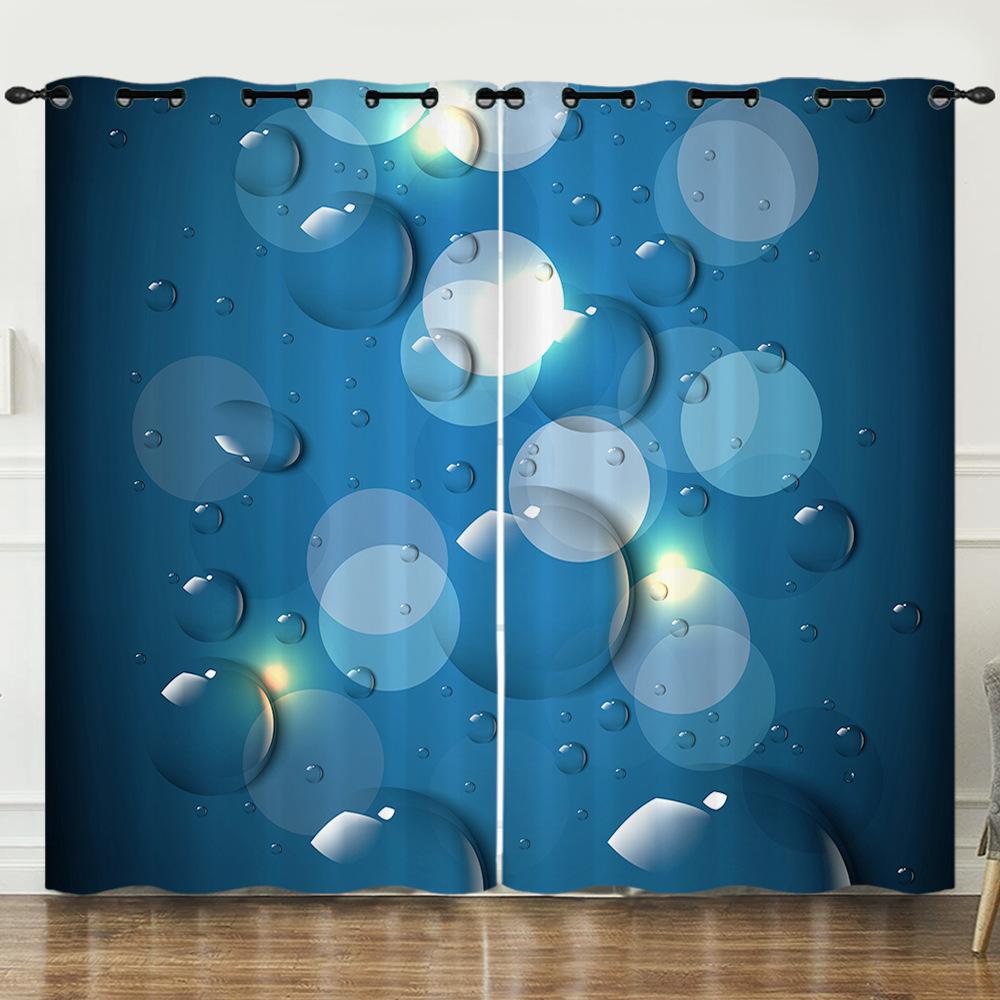 Curtain Dew 3D Digital Printing Blackout Curtain Punching