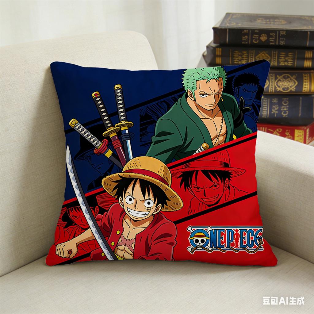One Piece Luffy Printed Pillow Case Decorative Throw Pillow Cover For Sofa Living Room Home Decor Perfect Gift For Anime Fans