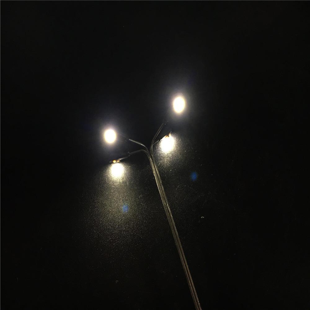 3V Miniature Simulation Street Tower Lights Model Steel Tube Street Lamp Train Railway Scene White Light