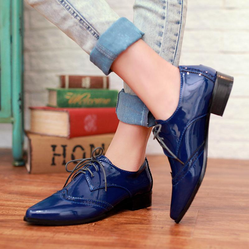 Women's Loafers Flat Shoes Casual PU Leather Oxford Shoes For Women Lace Up Flat Shoes Female Comfortable Spring Autumn Designer