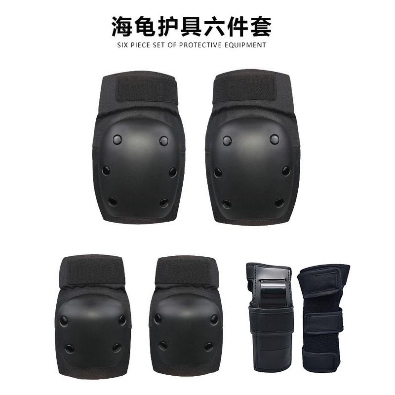 Cycling Protective Gear Safety Set Kids Adults - Knee Elbow Wrist Palm Pads 6-Piece Armor Scooter Skateboard Balance Bike
