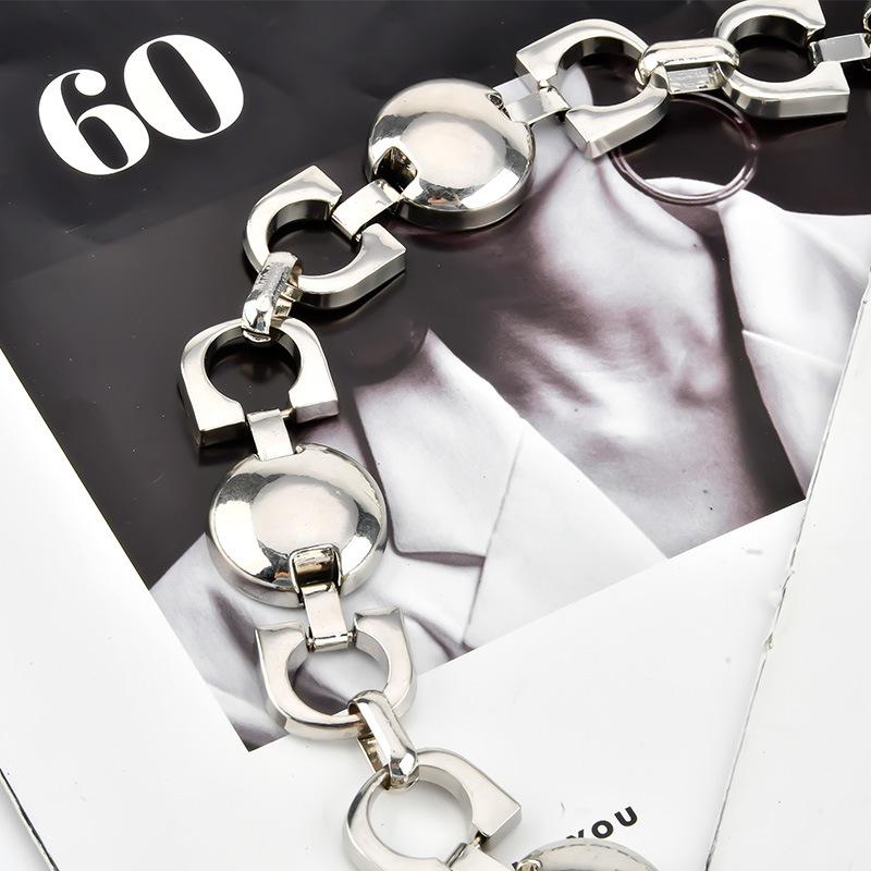 European and American Versatile Metal Circle Waist Chain Decoration Dress Clothing Accessories Chain Simple High-end Women's Belt