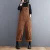 Autumn and Winter Plus Size Women's Casual Straight Wide-leg Corduroy Overalls Trendy All-match Fashion Jumpsuit