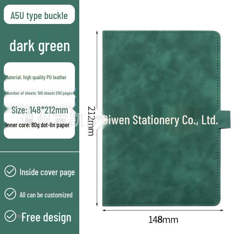 Custom Logo Business Notebook - Soft Leather, Thick, High-Quality Buckle Diary In Gift Box