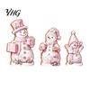 Christmas Gift for Kids 3PCS Snowman Wooden Ornaments, Decorative Cute Festive Figures, Rustic Holiday Ornaments High-definition Printing Crafts Table
