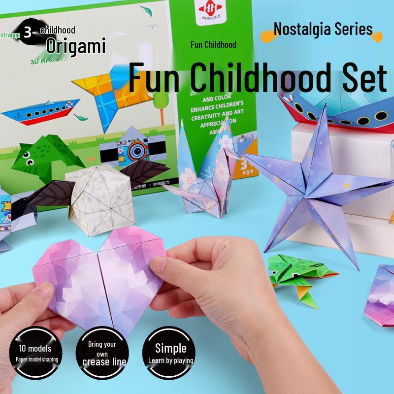 3D Colorful Origami Paper Airplane Kit: DIY Tutorial for Kids