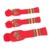 3pcs Knitted Club Head Covers Set with Long Neck Pom Pom Decoration Soft Club Head Protector Snug Fit Red