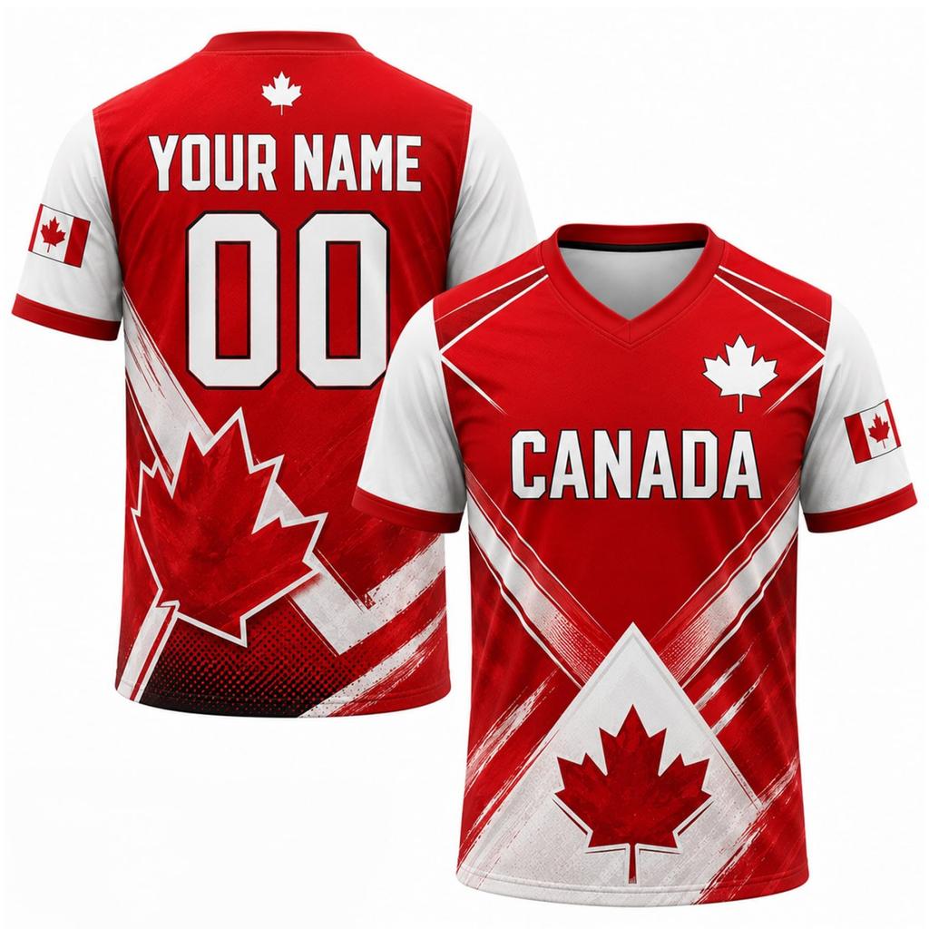 Customizable Soccer Jersey Shirt with Personalized and Number Breathable Fabric Short Sleeve V Neck Sports Top for Men Women