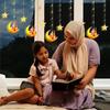 Ramadan String Lights LED Curtain with Moon Castle for Eid Mubarak Celebration Islamic Festive Window Decor Home Atmosphere