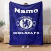 Custom Name Chelsea Football Club Theme Printed Blanket Perfect For Couch Bed Travel Outdoor Use Machine Washable Cozy Durable