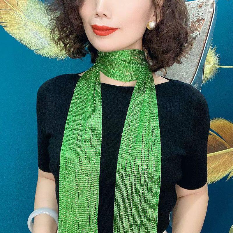 Four Seasons with Streamer Towel Temperament Fashionable Women Summer Scarf