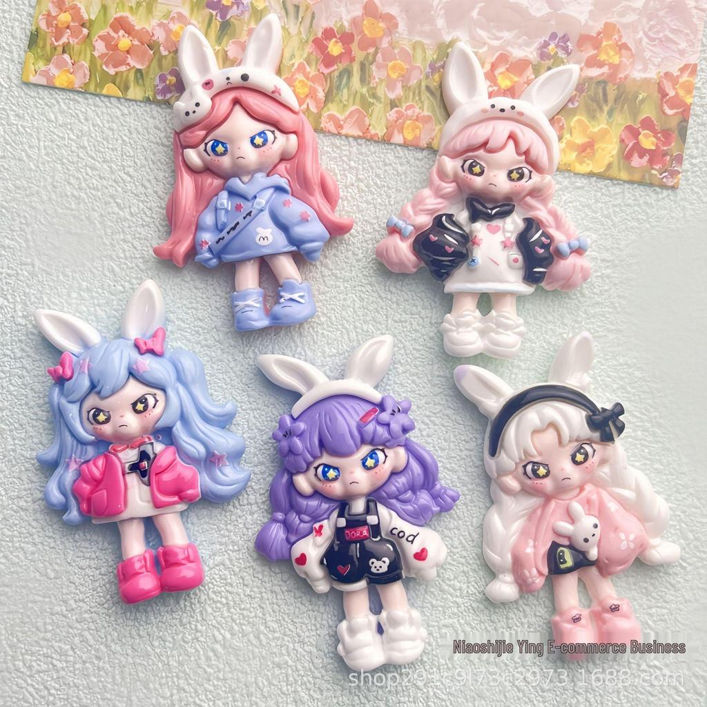 Large Glossy DIY Resin Accessories: Cartoon Bunny Ear for Girls