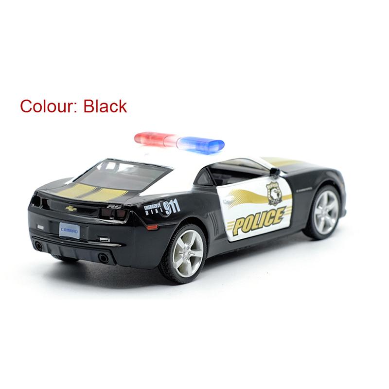 1/36 Scale Camaro Police Toy Car Sports Car Alloy Diecast Car Model Toy with Pull Back for Kids Gifts Toy Collection