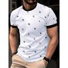 Men's Fashionable Casual Round Neck T-Shirt Printed Top