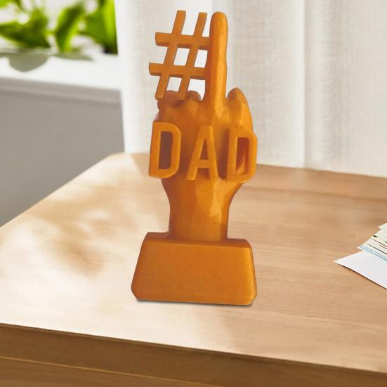 Yousheng #1 Dad Trophy Ornament 3D Printed Middle Finger Trophy Resin Figurine Statue Sculpture Home Office Desktop Decoration Father's Day Gift