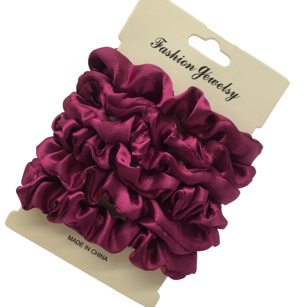 6/5pcs/set Satin Hair Scrunchies for Women Small Cute Scrunchy for Hair Headwear for Ponytail Accessories Rubber Band Black