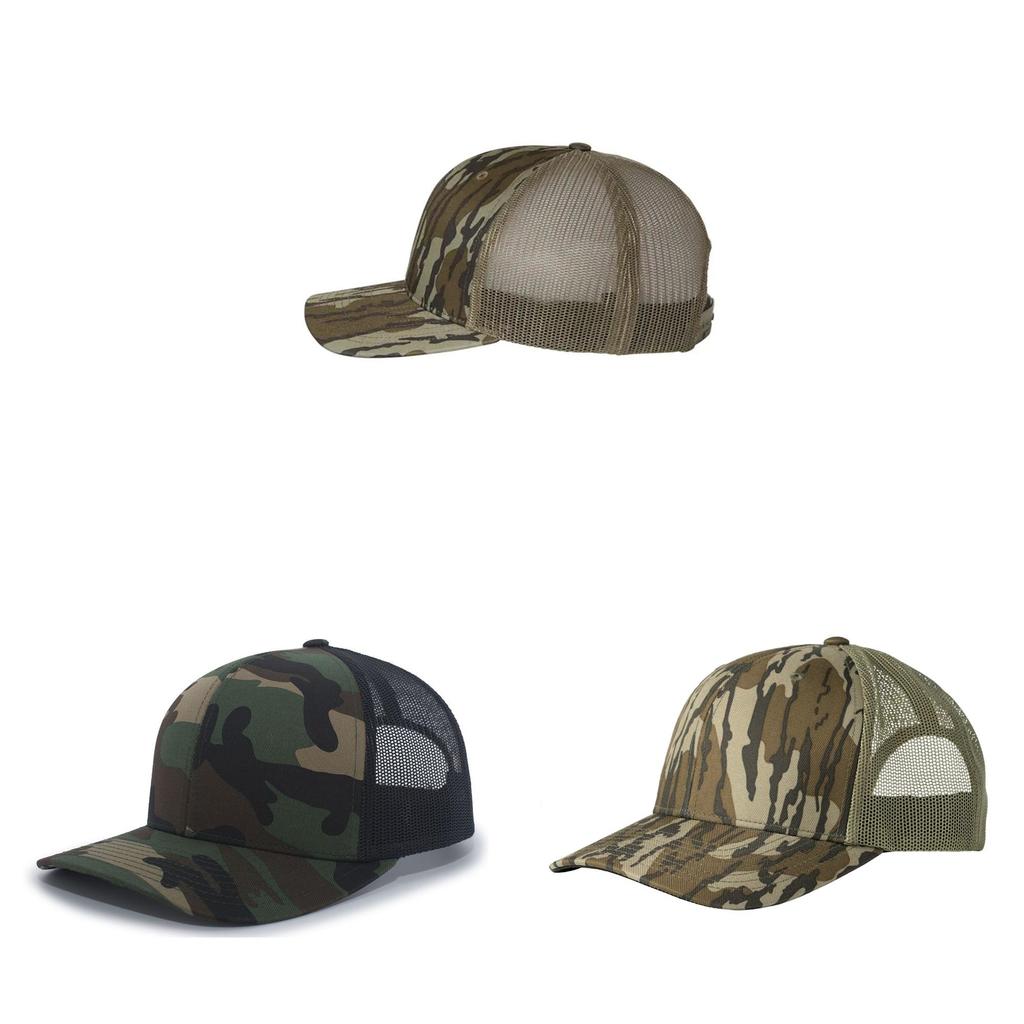Camouflage-Netz-Baseballkappe mit breiter Krempe und verstellbarem Riemen für Freizeit für Männer und Frauen