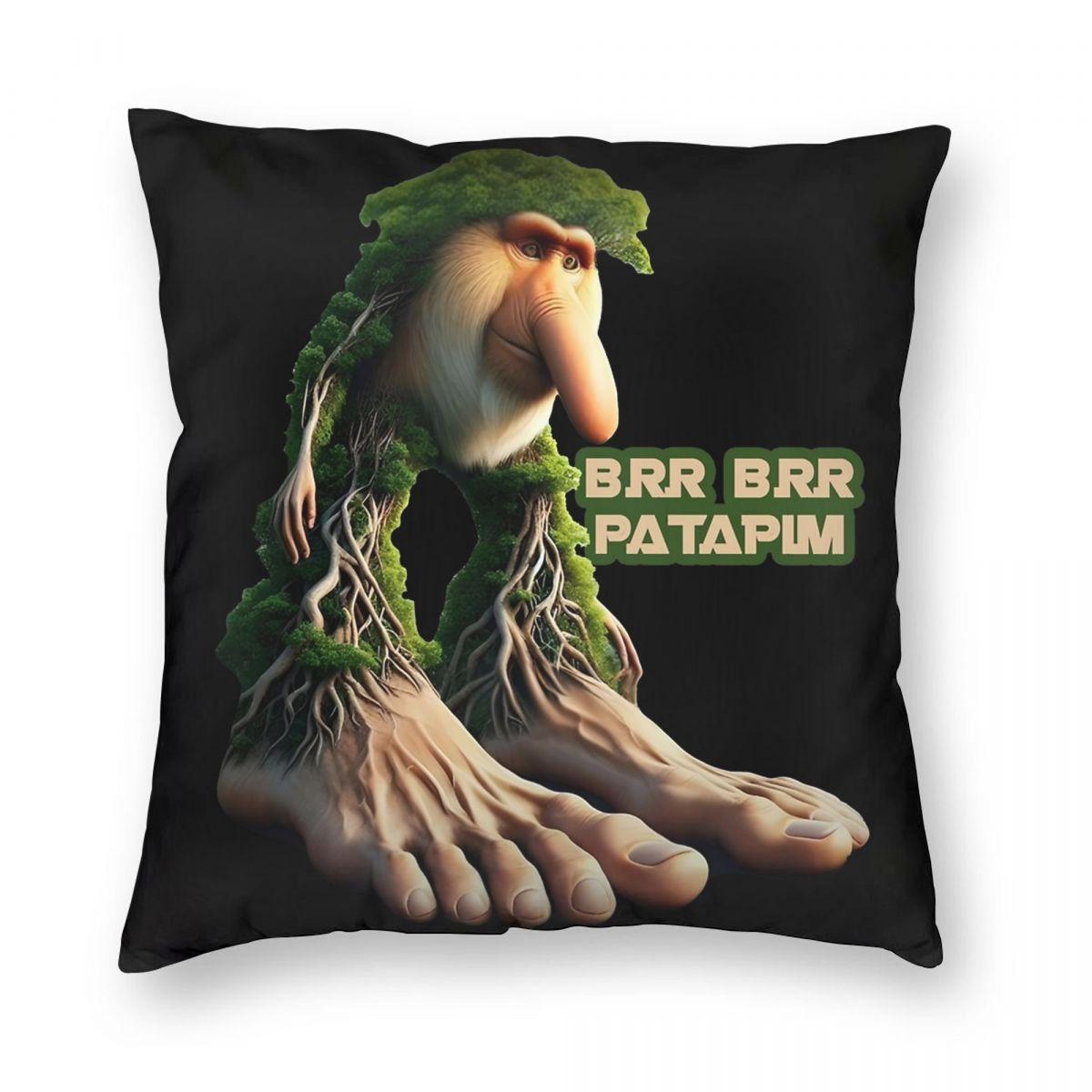 Boneca Ambalabu Italian Brainrot Meme Frog Pillowcase Printed Fabric Cushion Cover Gift Throw Pillow Case Cover Home Zippered 12x12Inch