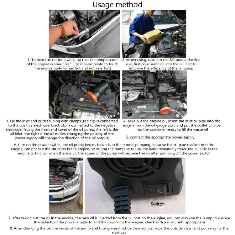 Portable Oil Extractor Pump 12V/80W Simplify Maintenance Tasks for Vehicles