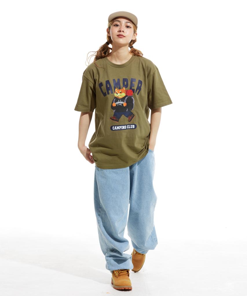 CREAM SODA LAB Camping Club Short Sleeve T-Shirt Olive Navy