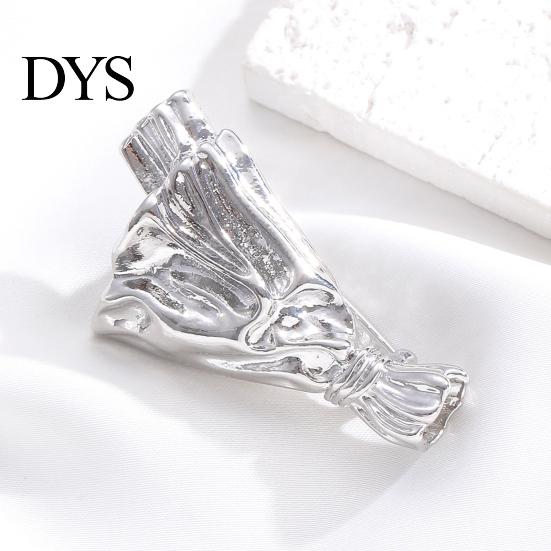 Metal Flower Holder Brooch Bouquet Wearable Vase Pin Insert Real or Lightweight Alloy Dried Flowers Into Accessory for Jackets Dresses Scarves