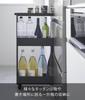 Yamazaki Jitsugyo product with casters Slim wagon with casters 3 tiers Black W13 x D48 x Tower slim rack Gap storage 1805 [Completed only] H80.5cm