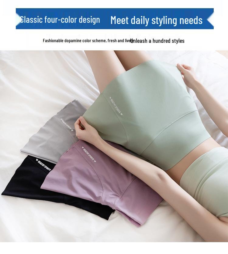 Women's Two-Piece Leggings with High-Waisted Skirt - Anti-Exposure, Color Block Yoga Shark Design