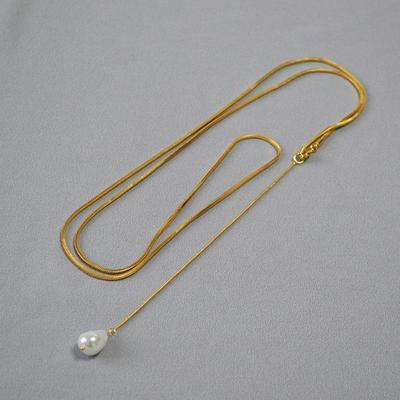 Elegante collana a catena serpente placcata oro a doppio strato per Autunno/Inverno
