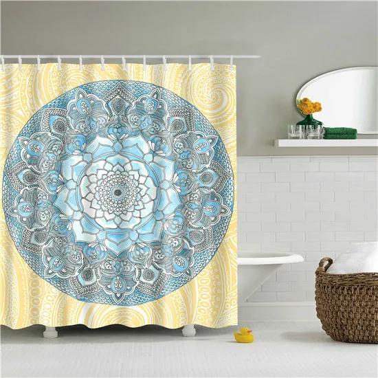 Decorative Geometric Geometry Merry Christmas Bohemian Shower Curtains Bathroom Curtain Fabric Waterproof Polyester With Hooks