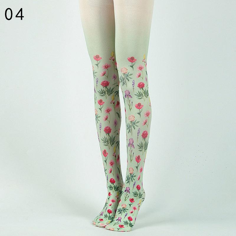 New Japanese Style Floral Printed Pantyhose Lolita Stockings Harajuku Tights Colorful Tropical Fish Cake Sushi Print Pantyhose