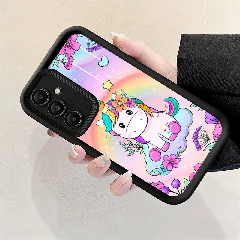 Phone Case for Samsung Galaxy A17 A16 A15 A14 A13 Pink Unicorn Rainbow A56 A36 A26 A55 A35 A25 A54 A34 A24 A53 A33 A23 A07 A06