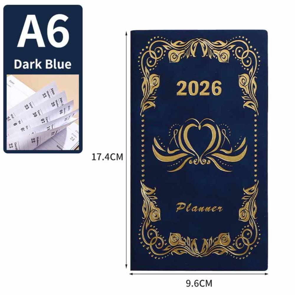 12 Months A6 Agenda Planning Notebook Pu Leather Office Work Planner To-do List Notebook Business