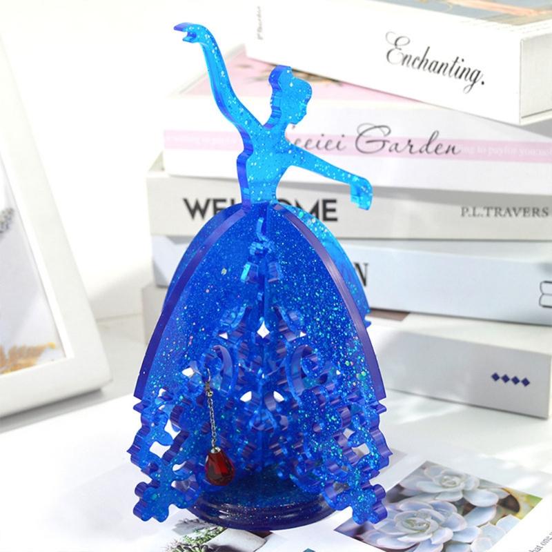 Crystal Epoxy Mold Stereo  Dancing Girl Jewelry Holder Mold Ornaments Silicone Mold for  Jewelry Making