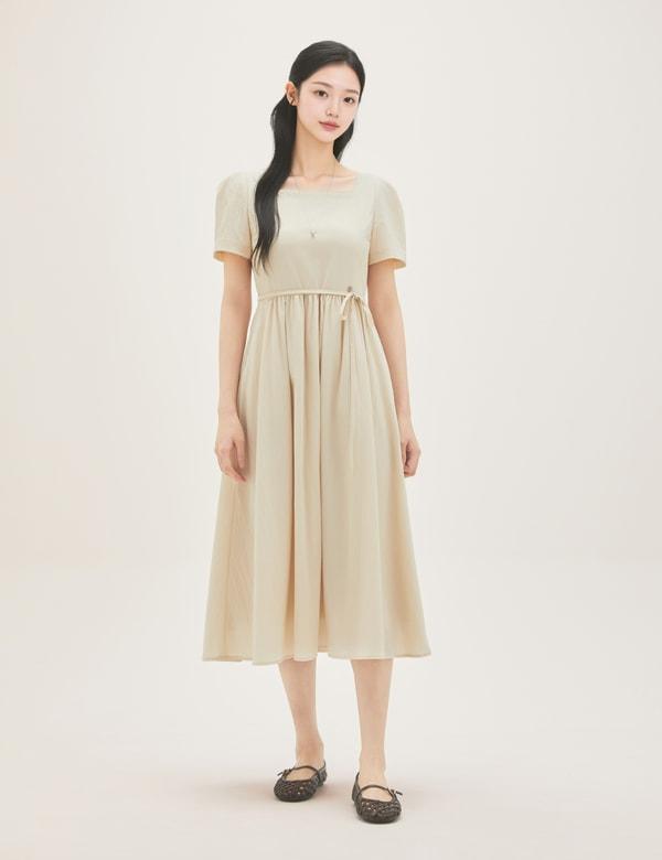 Roem Square Neck Short Sleeve Dress Rmowg26Rt1