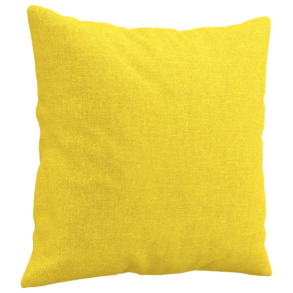 Vidaxl 2-Osobowa Sofa Z Poduszkami, Jasnożółta, 140 Cm, Tkanina