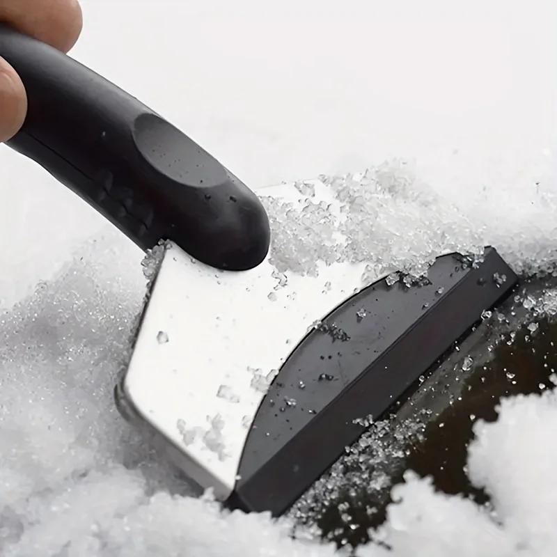 1PC Stainless Steel Snow Shovel for Automobiles, Winter Ice Scraping Tool That Does Not Damage Glass Snow Brush