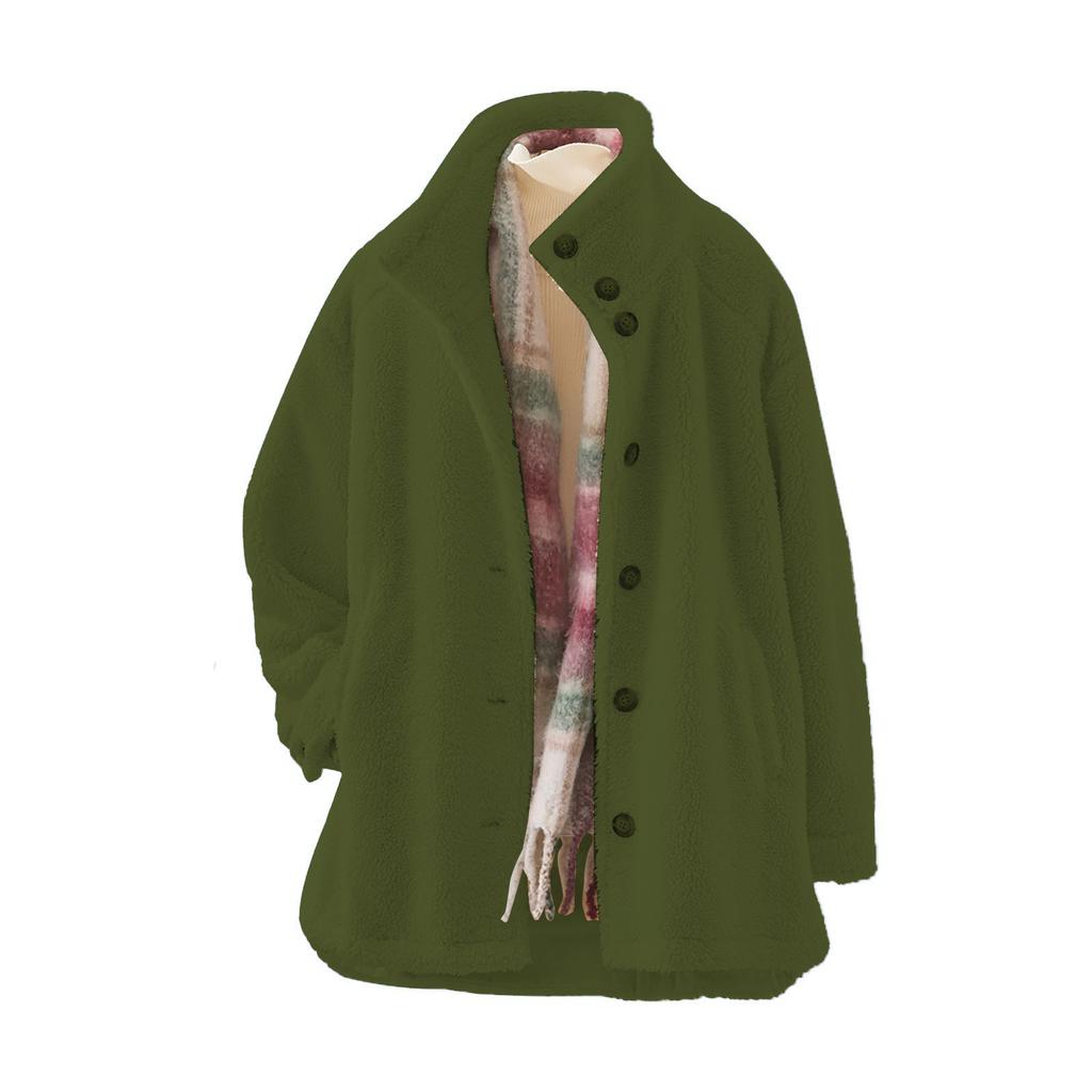 Women's Oversized Cardigan Sweatshirt With Button-Down Collar In Solid Color