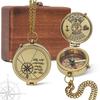Messingkompass mit Holzschatulle Nicht alle, die wandern, sind verloren Sammlerstück, Nautisches Geschenk, Kompass 5,08 cm Weihnachtsgeschenk