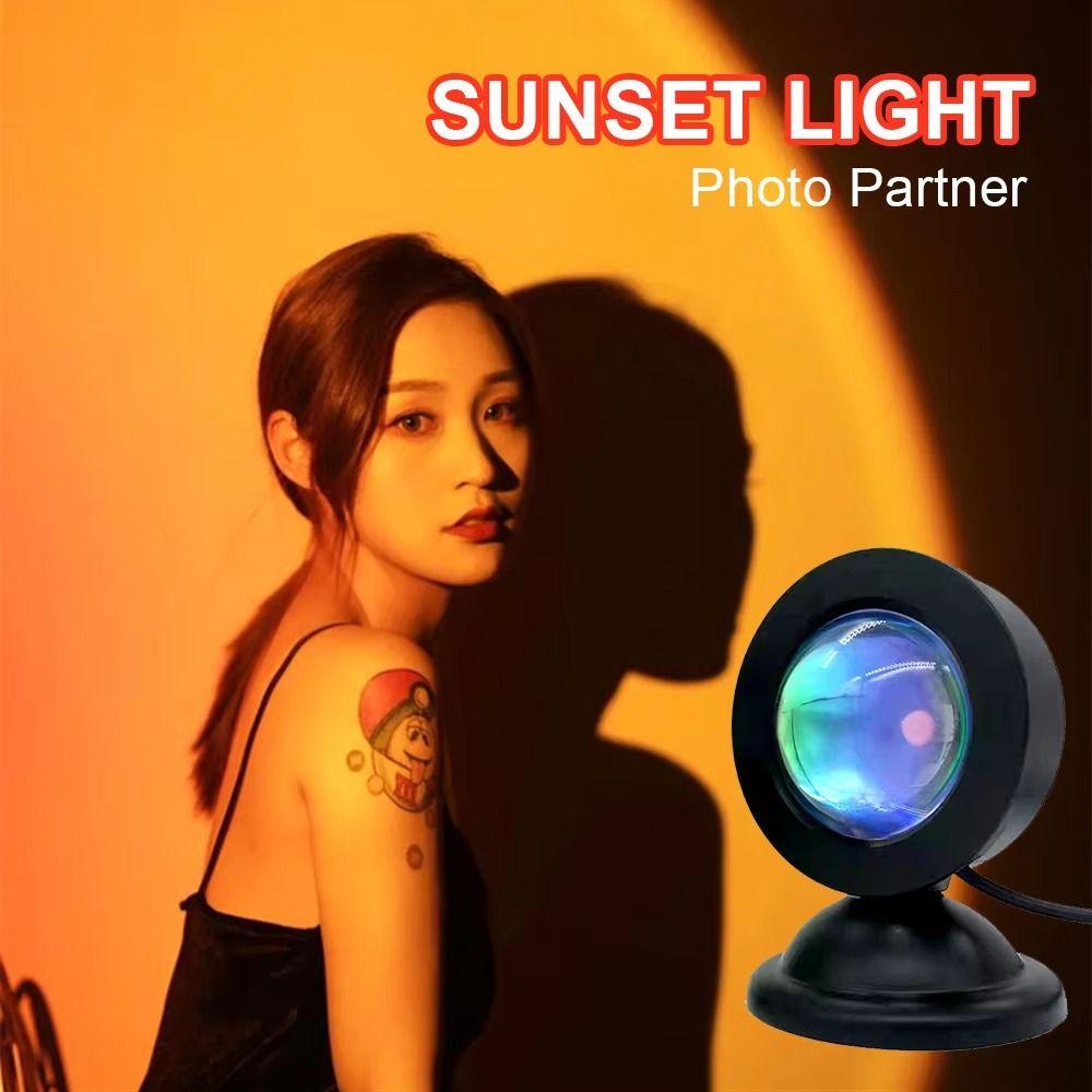 USB Night Light Led Ambient Lighting Portable Sunset Projector Lamp  Home Decoration