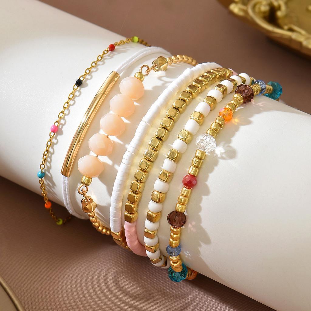 

Irregular Beaded Crystal Bracelet Set Handmade For Women And Men Summer