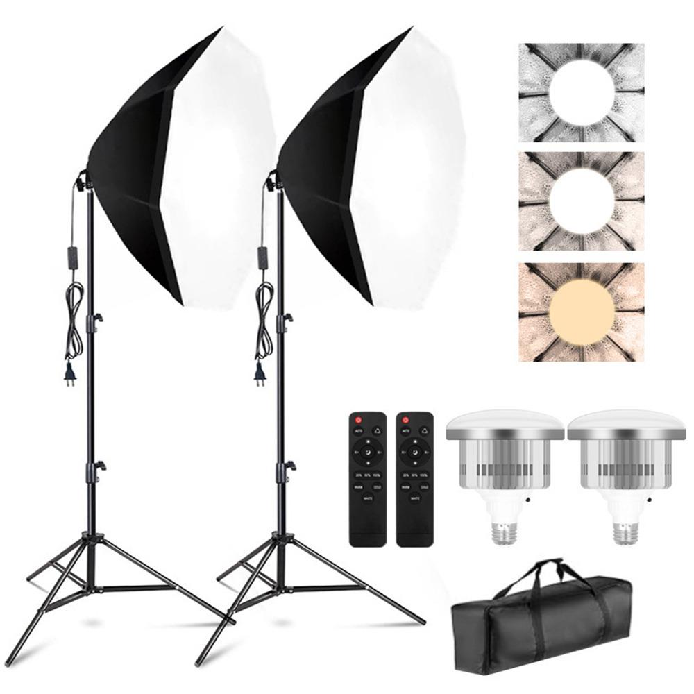 

2 Set Softbox Lighting Kit Octagon Box Studio Photography Portrait Continuous Light Equipment EU Plug