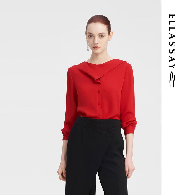 ELLASSAY Silk Design Blouse for Women L