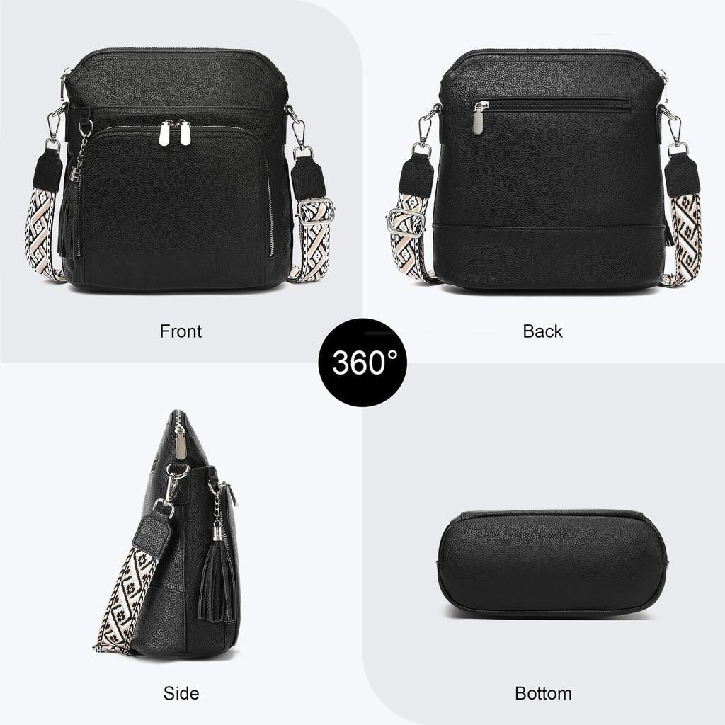 LEEXTON Genuine Leather Shoulder Large Crossbody Bag for and Simple and Makes a Great Women's Bag, Lightweight, Capacity, Commuting, School, More.