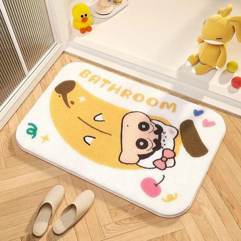 Cartoon Cute Cashmere Floor Mat Toilet Entrance Door Water Absorption Anti Slip Wear Resistant Carpet Household Bathroom Soft Foot Mat